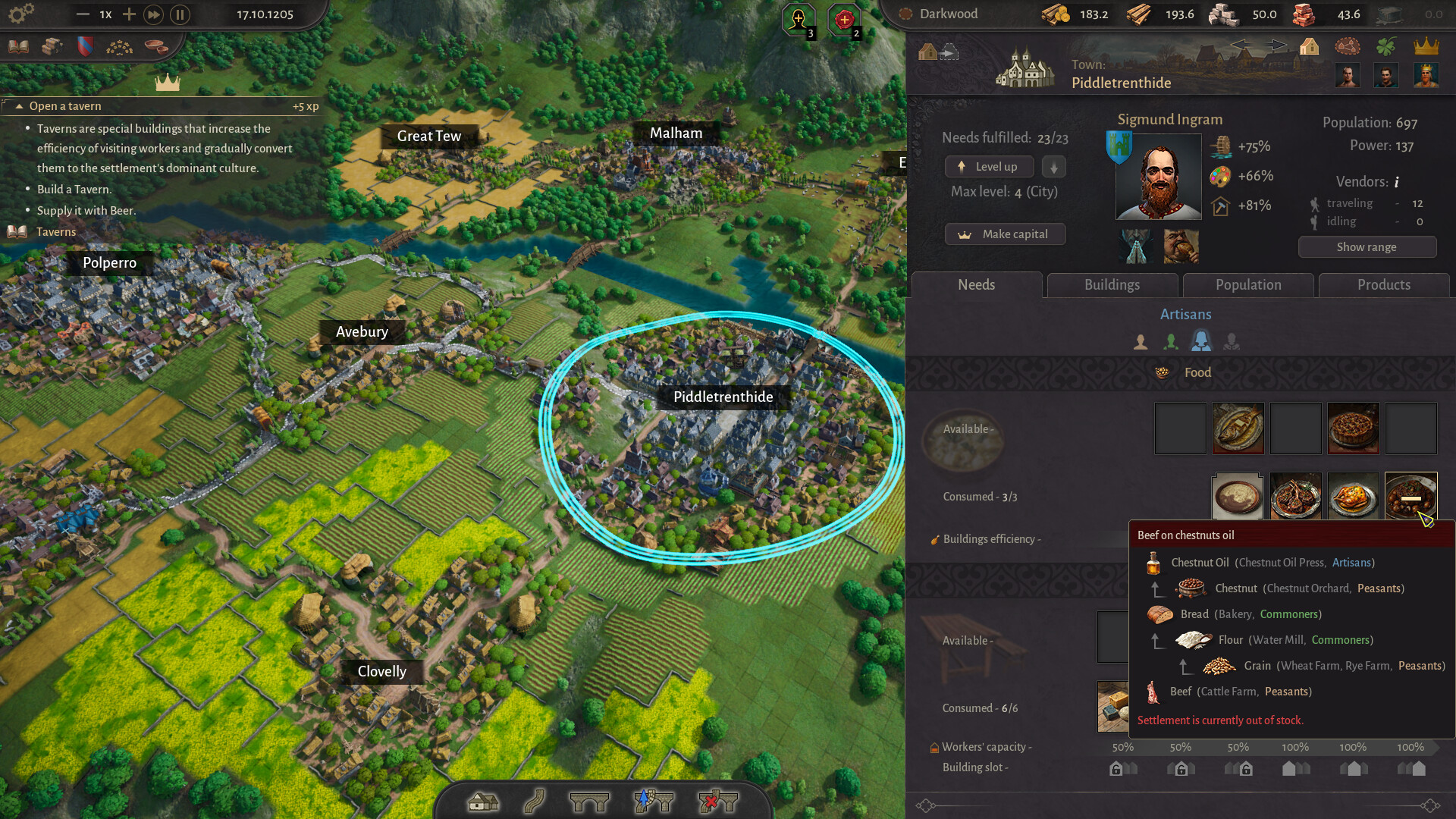 County of Fortune Siedlungen-Guide - offizieller Steam-Screenshot einer Siedlung in der Grafschaft