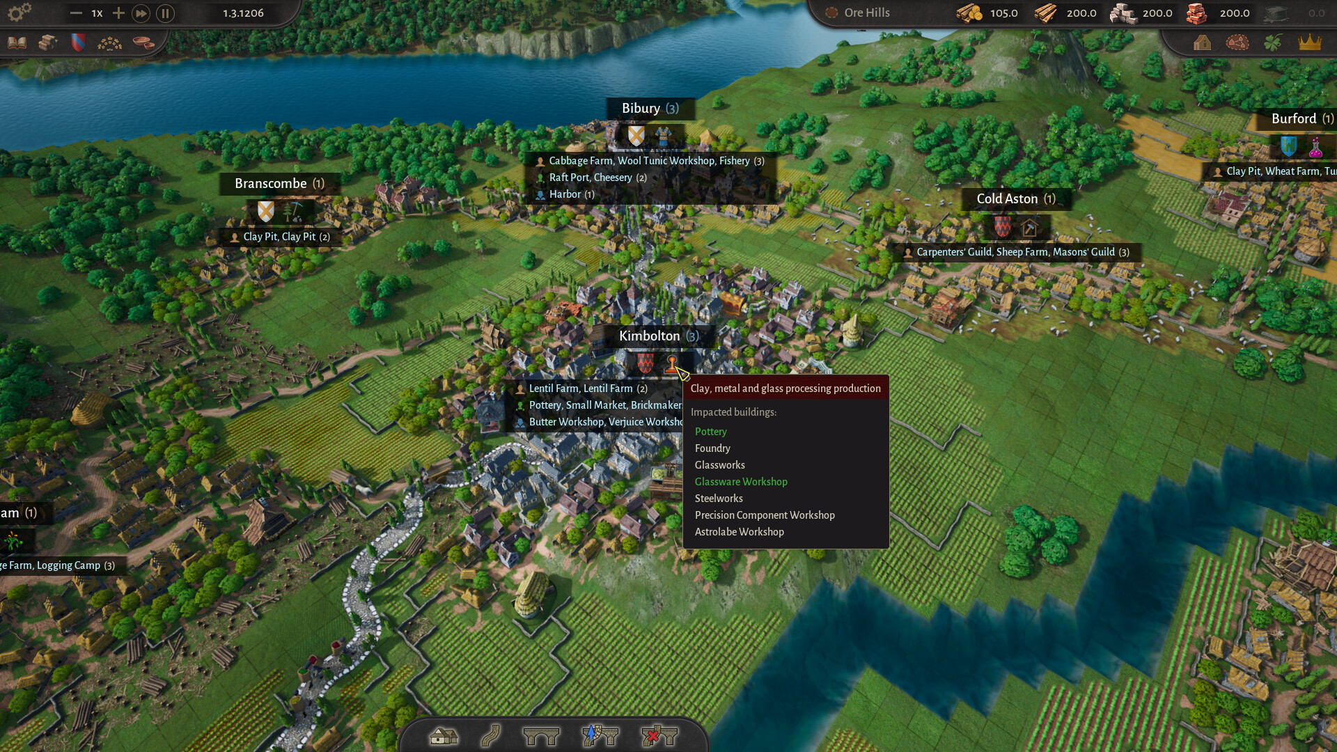 County of Fortune Handel-Guide - offizieller Steam-Screenshot der Grafschaft mit Siedlungen und Gelände